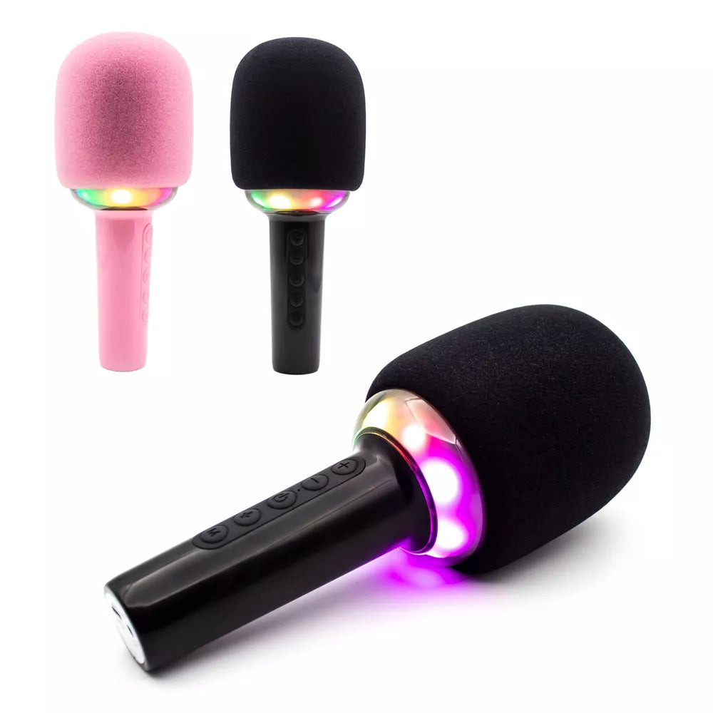 Mikrofon karaoke Bluetooth z oświetleniem RGB i modulatorem głosu